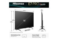Hisense 75E7QTUK PRO 75 Inch (191 cm) Smart TV