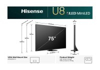 Hisense 75U8QNZ 75 Inch (191 cm) Smart TV